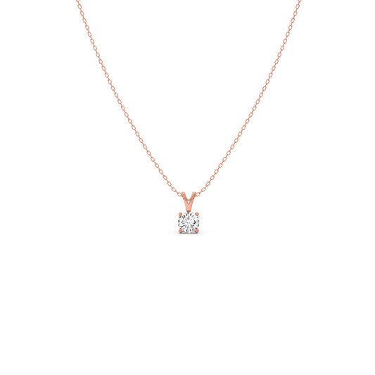 0.53 ct Round Diamond Luna Halo Pendant - Rose
