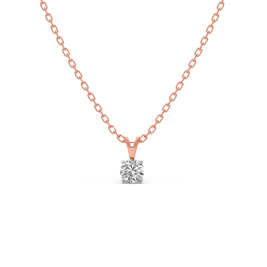 0.53 ct Round Diamond Luna Halo Pendant - Rose