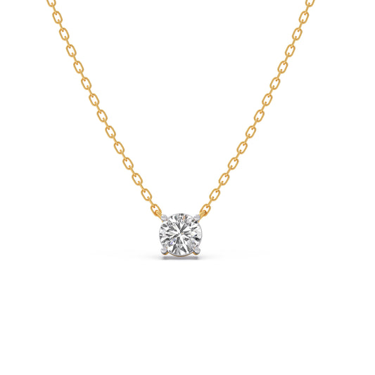 Essence Solitaire Diamond Necklace - Yellow