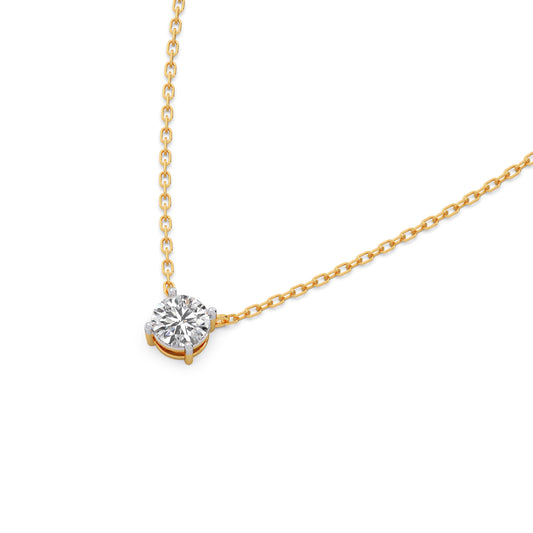 Essence Solitaire Diamond Necklace - Yellow