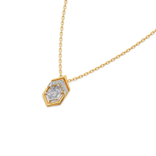 Hexa Elevate Pendant Necklace - Yellow