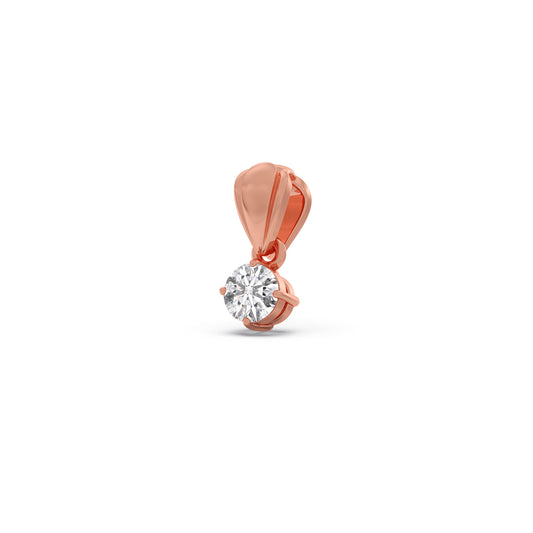 Round Diamond Bail Pendant - Rose