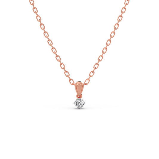 Round Diamond Bail Pendant - Rose