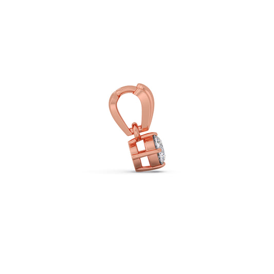 Round Diamond Bail Pendant - Rose