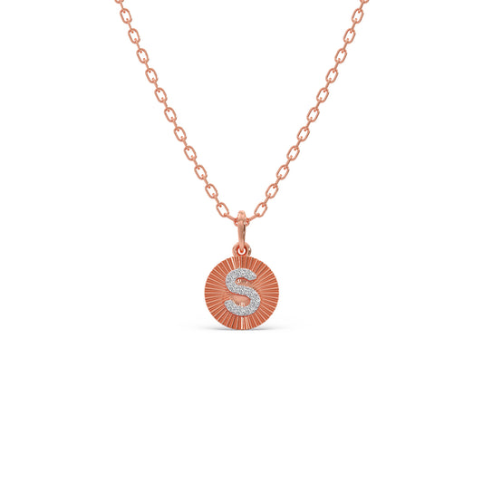 Sparkling S Diamond Pendant - Rose