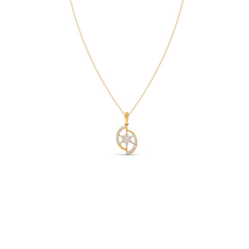 Solar Arc Diamond Pendant Necklace