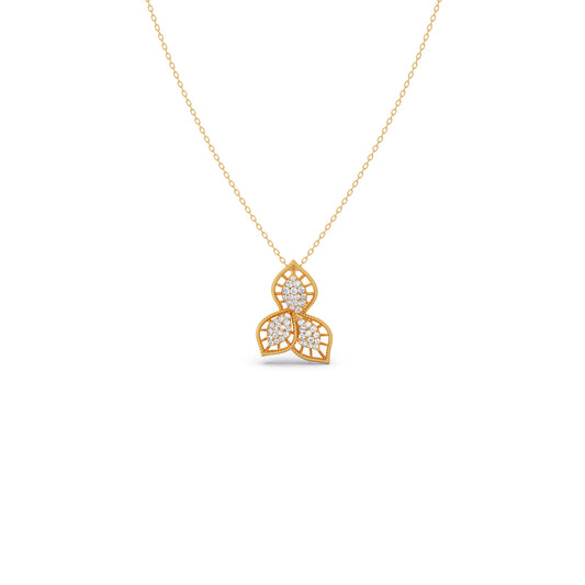 Trinity Bloom Diamond Pendant - Yellow
