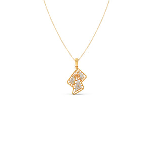 Trio Frame Diamond Pendant Necklace
