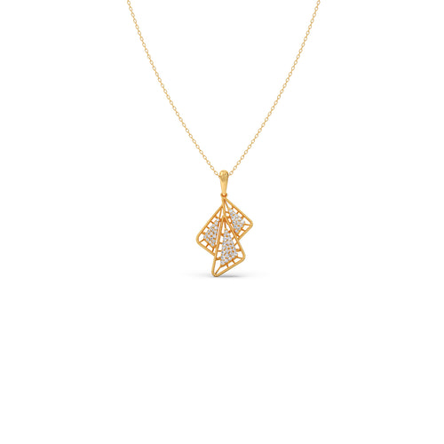 Trio Frame Diamond Pendant Necklace