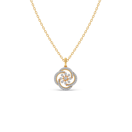 Shimmering Bloom Diamond Pendant - Yellow