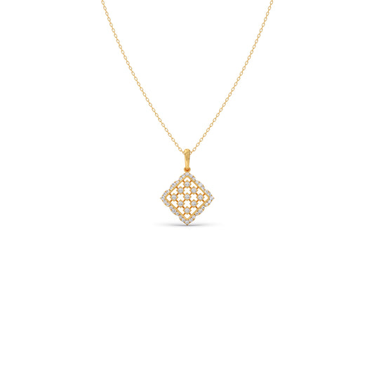 Geometric Grid Diamond Pendant