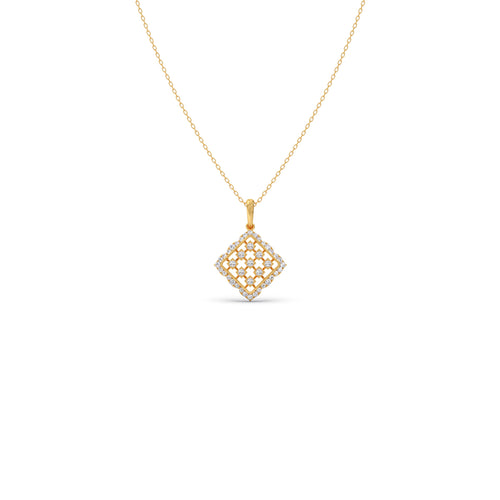 Geometric Grid Diamond Pendant