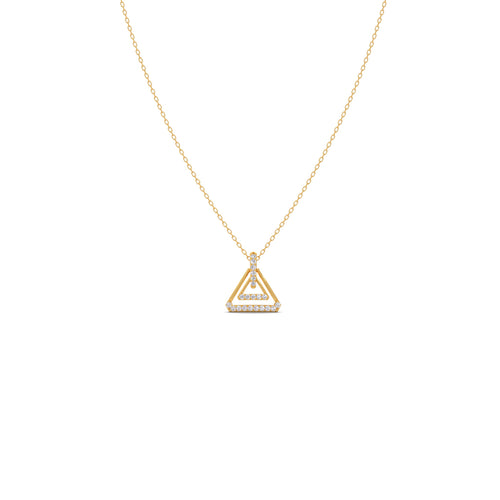 Triangle Frame Diamond Pendant Necklace