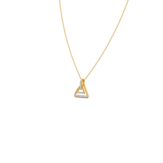 Triangle Frame Diamond Pendant Necklace