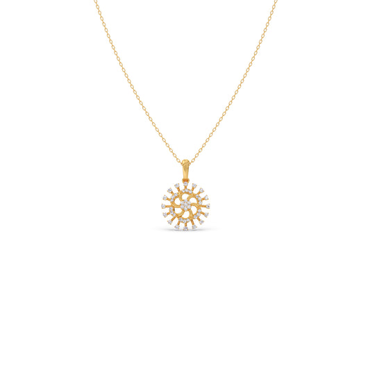 Starlight Swirl Diamond Pendant Necklace