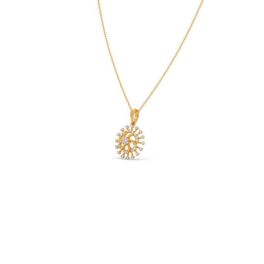 Starlight Swirl Diamond Pendant Necklace