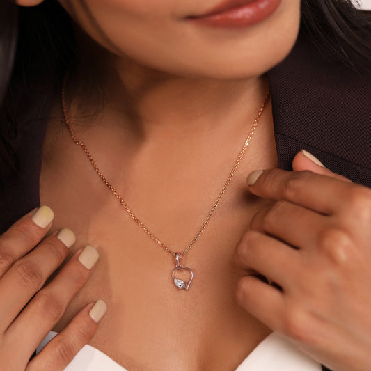 Open Heart Pear Diamond Pendant - MQ
