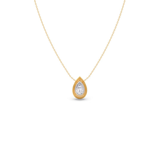 0.96 cts Pear Solitaire Diamond Pendant