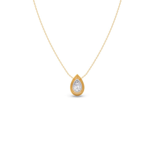 0.96 cts Pear Solitaire Diamond Pendant