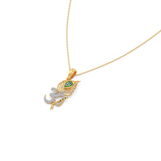 Krishna Fusion Diamond Chain Pendant - Yellow