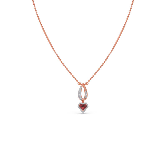 Eternal Blush Gemstone Diamond Chain Pendant - Rose