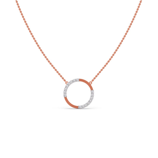 Unity Arc Diamond Chain Pendant - Rose