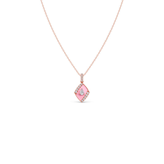 Cotton Candy Diamond Kite Pendant - Rose