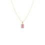 Halo Pink Emerald Pendant Necklace