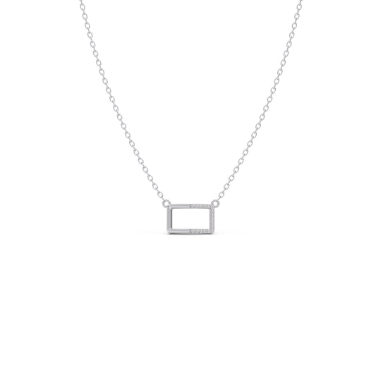 Recta-Void Diamond Platinum Chain Pendant - Plt