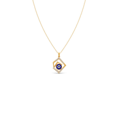 Blue Evil Eye Diamond Pendant