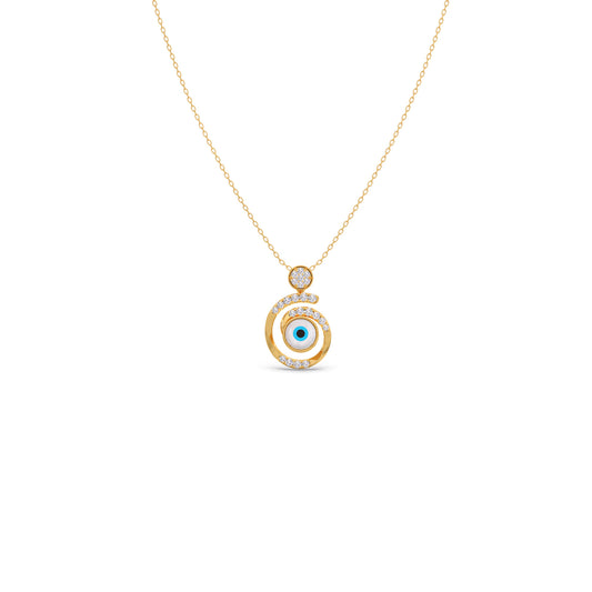 Round Diamond Evil Eye Pendant