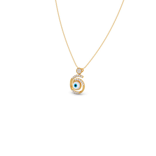 Round Diamond Evil Eye Pendant