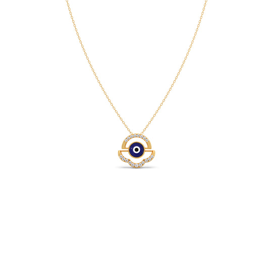 Evil Eye Geometric Diamond Pendant