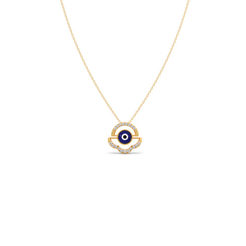Evil Eye Geometric Diamond Pendant