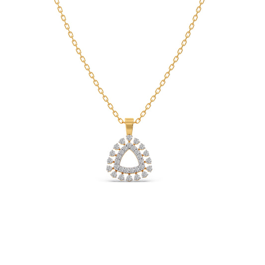 Tri-Halo Diamond Pendant - Yellow