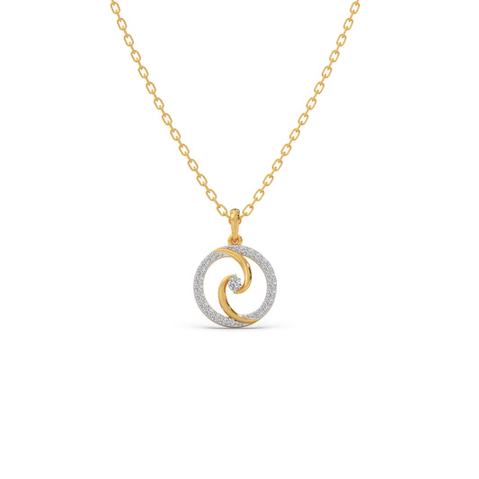 Swirl Diamond Delicate Charms & Pendants - Yellow
