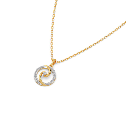 Swirl Diamond Delicate Charms & Pendants - Yellow