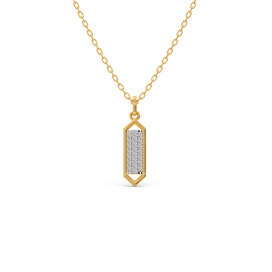 Modernist Shield Diamond Pendant - Yellow