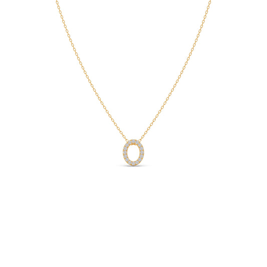 Oval Outline Diamond Pendant