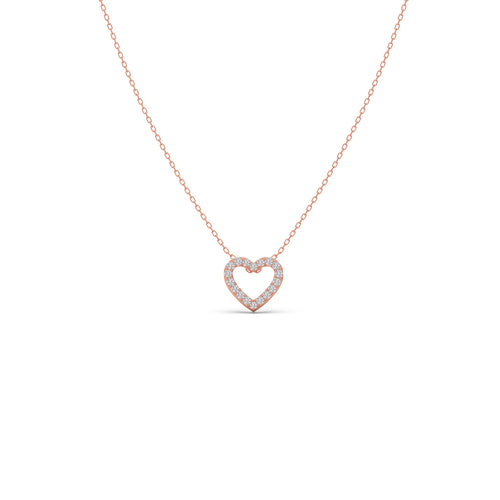Hollow Heart Diamond Pendant