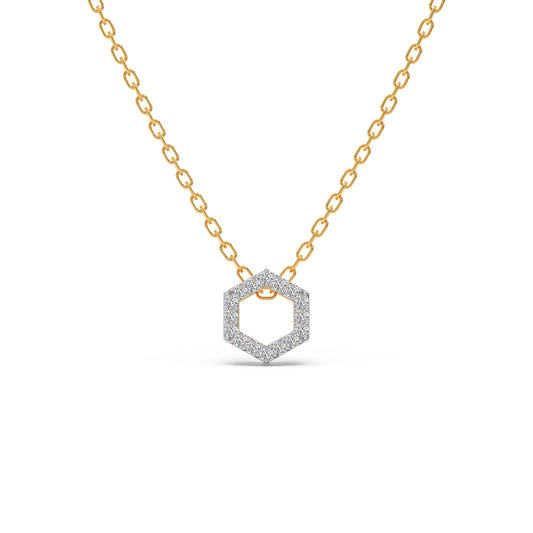 The HexFrame Diamond Pendant - Yellow