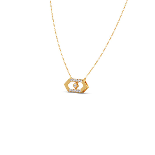 Hexora-Moving Diamond Nexus Pendant - Yellow