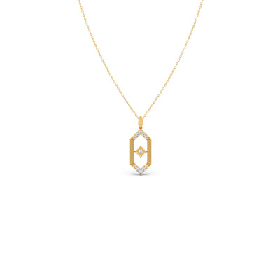 Flutter Diamond Hex Link Pendant With Chain