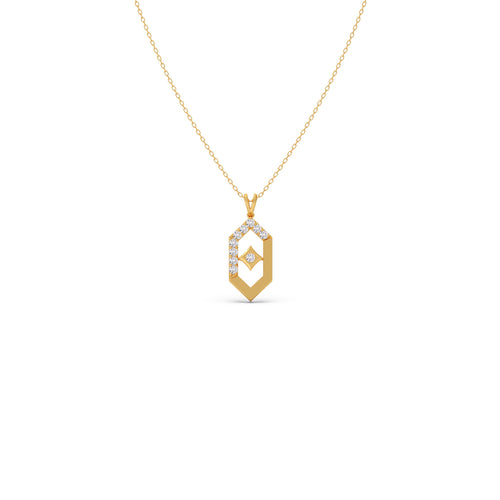 Six-Sided Glamour Diamond Kids Pendant With Chain
