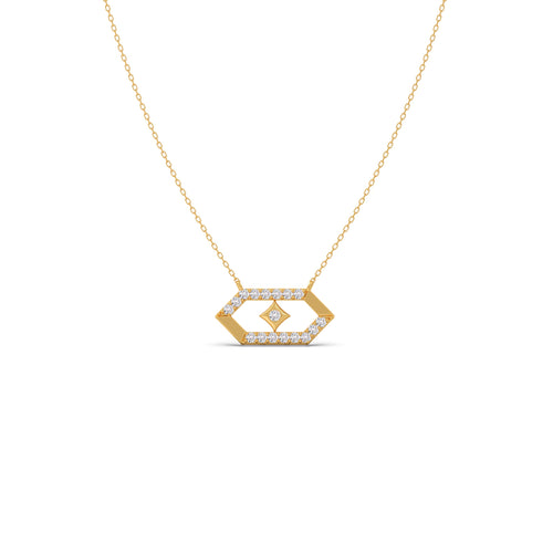 Hexa-Core Diamond Pendant With Chain