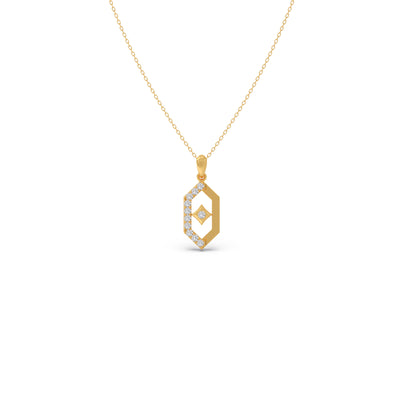 Hexa Rhombus Diamond Pendant With Chain