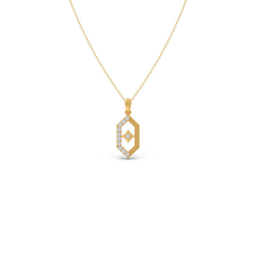 Hexa Rhombus Diamond Pendant With Chain