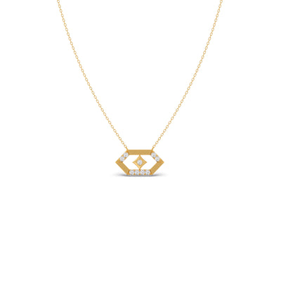 Lattice Diamond Pendant Necklace