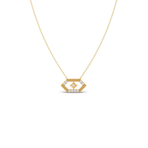 Lattice Diamond Pendant Necklace