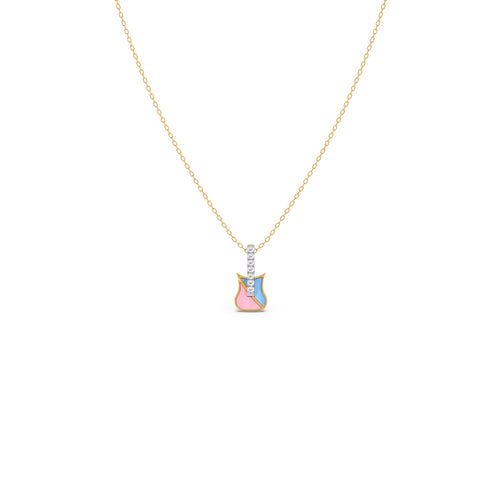 Melody Guitar Diamond Kids Pendant With chain